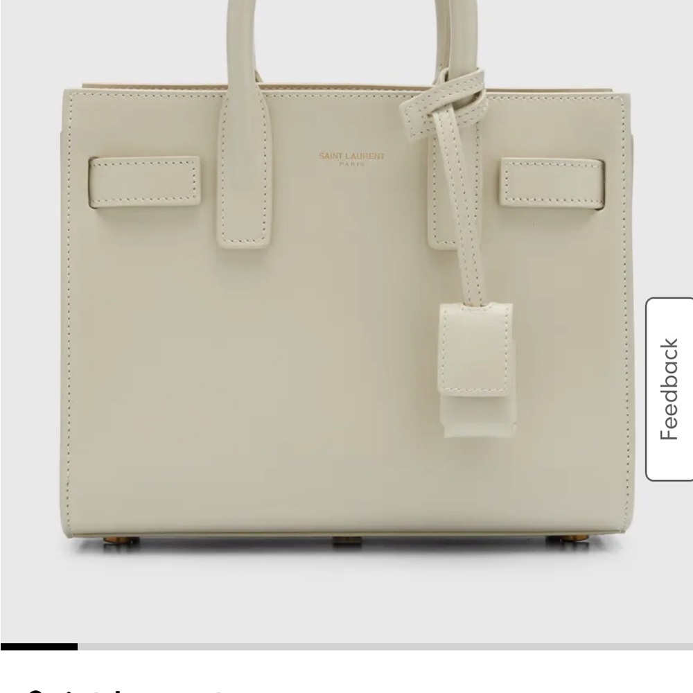 Saint Laurent Sac de Jour Nano White Saffiano Leather Satchel Bag Authentic